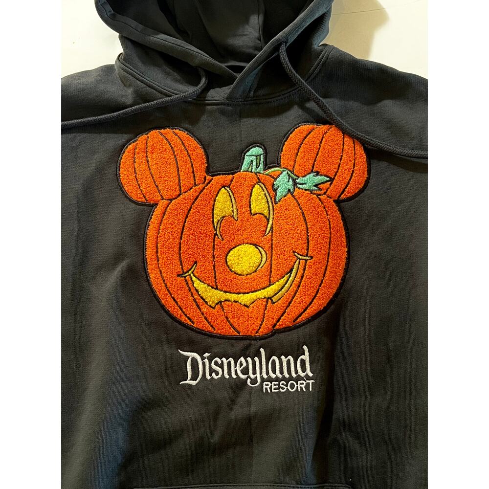 Disneyland Pumpkin Mickey Mouse Adult Pullover Hoodie - NWT - Picture 2 of 5